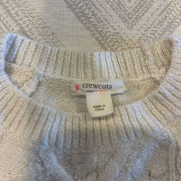 Crewcuts Girls Cable Knit Off White Sweater - Picture 5 of 7